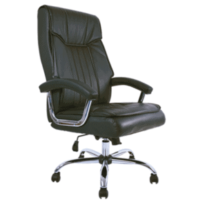 Silla Ejecutiva BM-9030 en piel Negro, Estructura Cromada