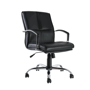 Silla Semi Ejecutiva BM-91 Asiento y Respaldo en Vinipiel Negro