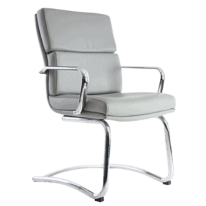 Silla de Visita Estructura Cromada BM-1603 (New leather gris claro)