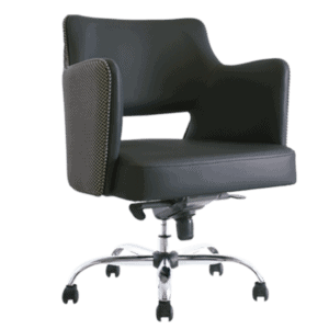 Silla Semi Ejecutiva BM-1900 Asiento y Respaldo en Negro, Estructura Cromada