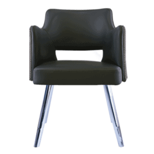 Silla de Visita  BM-1903 Asiento y Respaldo en Negro, Estructura Cromada