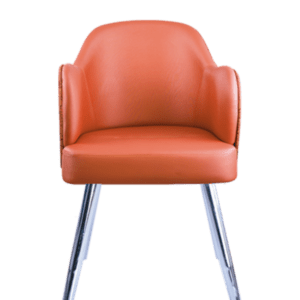 Silla de Visita BM-1923 Asiento y Respaldo en Naranja, Estructura Cromada