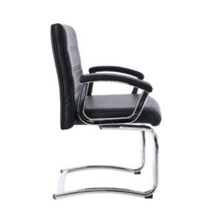 Silla de Visita BM-1703 Asiento y Respaldo en Negro, Estructura Cromada