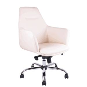 Silla Semi Ejecutiva BM-1291 Asiento y Respaldo en tela blanco