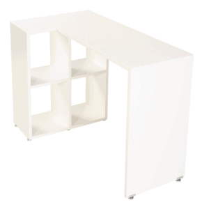 Escritorio Para Home Office Con Librero En Melamina Blanco