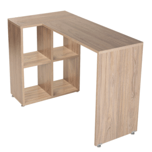 Escritorio Para Home Office Con Librero En Melamina Roble