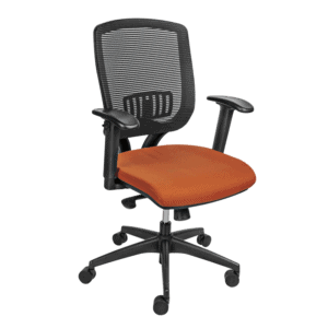 Silla Operativa Klave 120 Respaldo en Mesh, Asiento en Tela Naranja