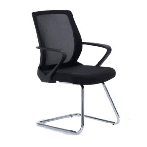 Silla de Visita Klave 145NE Respaldo en Mesh y Asiento en Tela Negro