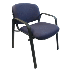 Silla de Visita Allegro con Brazos en Tela Mini Color Azul Marino