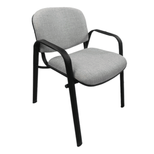 Silla de Visita Allegro con Brazos en Tela Addison Color Gris ClAro