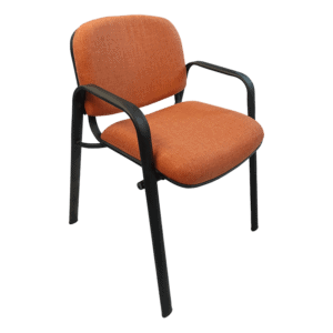 Silla de Visita Allegro con Brazos en Tela Addison Color Naranja