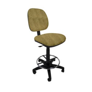 Silla Cajero Regia 1007, con Aro Cromado y Rodajas, en Tela Addison Mango