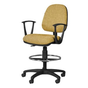 Silla Cajero Regia, con Brazos, en Tela, y Aro Cromado Addison Mango