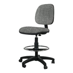 Silla Cajero Tiempo 3507 sin Brazos, con Aro Cromado, en Tela Addison Silver