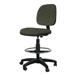 Silla Cajero Tiempo 3507 sin Brazos, con Aro Cromado, en Tela Stanley Verde