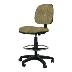 Silla Cajero Tiempo 3507 sin Brazos, con Aro Cromado, en Tela Stanley Oro