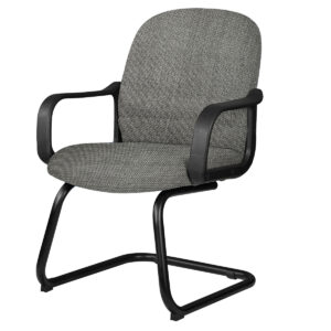 Silla de Visita Tamayo con Brazos, base de trineo, en Tela Addison Silver