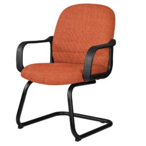 Silla de Visita Tamayo con Brazos, base de trineo, en Tela Addison Orange