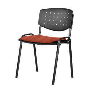 Silla de Visita apilable Brecia sin Brazos, asiento en Tela Addison Orange y respaldo en poliuretano perforado