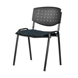Silla de Visita apilable Brecia sin Brazos, asiento en Tela Stanley Oxford y respaldo en poliuretano perforado