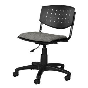 Silla Operativa Brecia, asiento en Tela  Addison Silver y respaldo en poliuretano perforado
