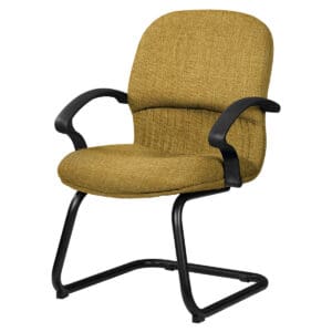 Silla de Visita Etna con Brazos, base de trineo, en Tela Addison Mango