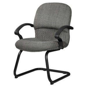 Silla de Visita Etna con Brazos, base de trineo, en Tela Addison Silver