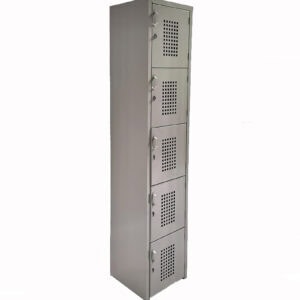 Guarda de metal con 5 compartimentos con cerraduras, ideal para almacenamiento seguro en oficinas y.