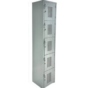 Locker metálico con compartimentos ventilados para oficina.
