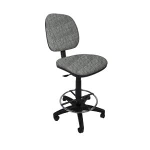 Silla Cajero Regia, con Aro Cromado y regaton, en Tela Addison Silver