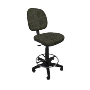 Silla Cajero Regia, con Aro Cromado y regaton, en Tela Stanley Verde