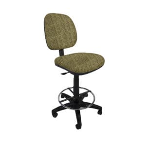 Silla Cajero Regia, con Aro Cromado y regaton, en Tela Stanley Oro