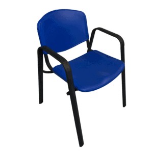 Silla de Visita apilable Allegro con Brazos, en polipropileno Azul