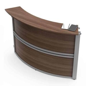 Recepción Principal curva 550P Melamina Nogal