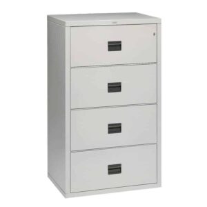 Archivero contra incendio horizontal de 4 gavetas metalico gris