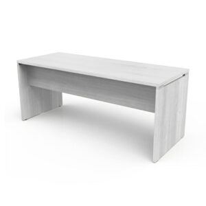 Mesa de oficina blanca moderna, ideal para escritorios y áreas de trabajo en oficinas.