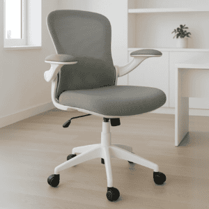 Silla de oficina ergonómica con respaldo y asiento acolchonados, ideal para espacios de trabajo en c.