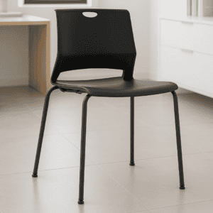 Silla de oficina negra moderna y ergonómica para espacios de trabajo. Ideal para oficinas y áreas de.
