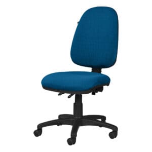 Silla de oficina ergonómica azul para trabajo y estudio. Diseño cómodo y ajustable, ideal para espac.