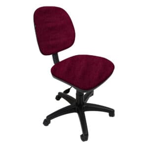 Silla de oficina ergonómica con respaldo y asiento acolchonados en color burdeos para oficina y trab.