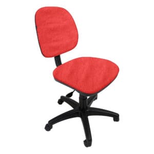 Silla de oficina con respaldo y asiento acolchonados en color rojo, ideal para espacios de trabajo y.