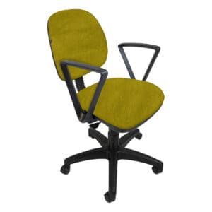 Silla de oficina ergonómica con respaldo y asiento acolchonados en color verde olivo, ideal para esp.