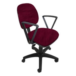 Silla de oficina ergonómica con respaldo acolchado y brazos, ideal para espacios de trabajo cómodos.