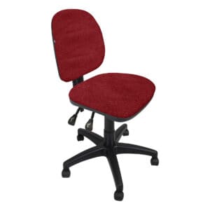 Silla de oficina con respaldo y asiento acolchonados en color rojo, ideal para espacios de trabajo y.