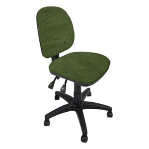 Silla de oficina ergonómica con asiento y respaldo verdes para espacios de trabajo cómodos.