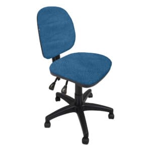 Silla de oficina ajustable y cómoda en color azul para espacios laborales y de estudio.