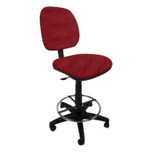 Silla de oficina ergonómica con respaldo y asiento en color rojo, ideal para espacios de trabajo y e.