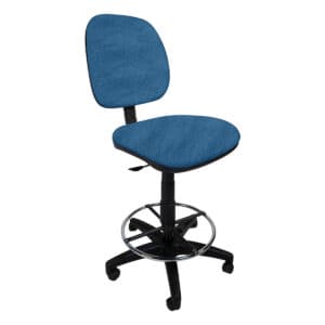 Silla de oficina ergonómica azul para trabajo y estudio. Diseño cómodo y ajustable, ideal para espac.