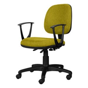 Silla de oficina ergonómica con asiento y respaldo acolchonados en color verde, ideal para espacios.