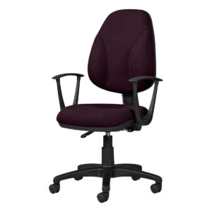 Silla de oficina ergonómica negra con respaldo alto y ruedas para comodidad y movilidad. Ideal para.